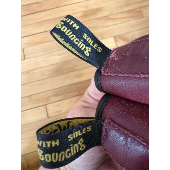 Dr Martens cherry red distressed combat boots - Picture 6 of 7